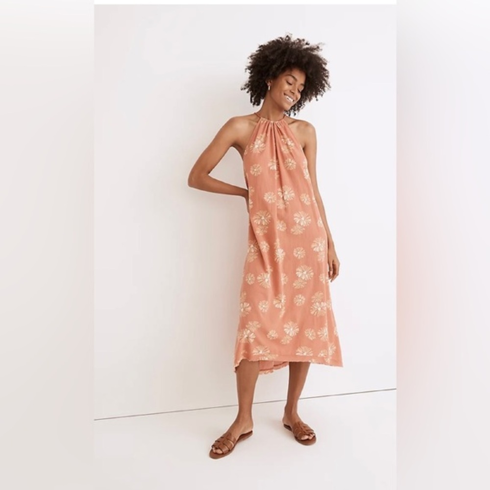 Madewell Cotton High-Neck Cover-Up Maxi Dress Moody Blooms NWT Women’s Size - L